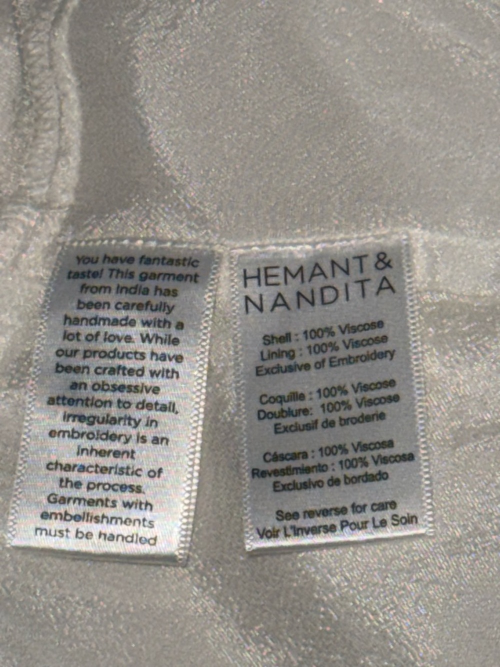 HEMANT & NANDITA Ivory White Lace Mini Dress - Picture 11 of 16
